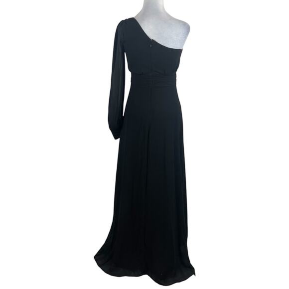Lulu’s Black One Shoulder Feminine Party Event Occasion Maxi Dress NWOT Size XS - Picture 5 of 13